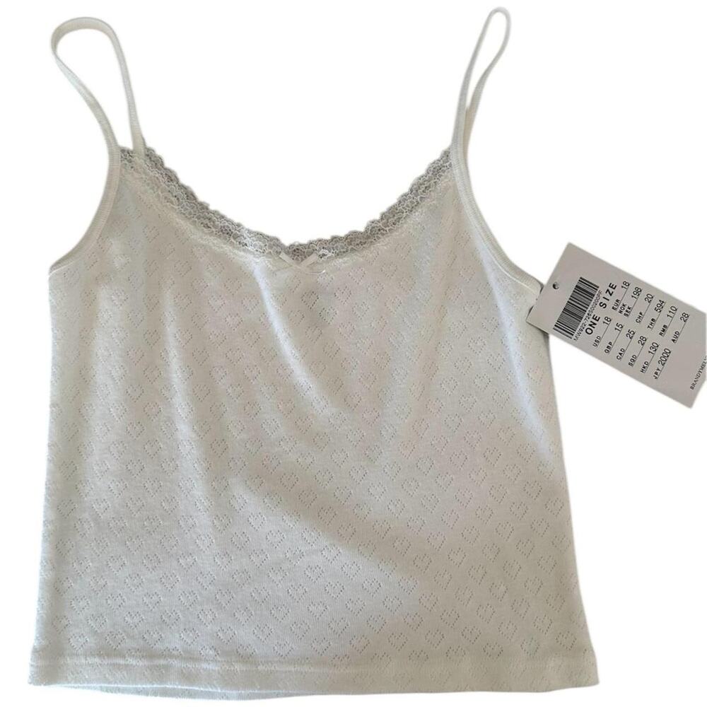 New brandy melville skylar lace eyelet tank